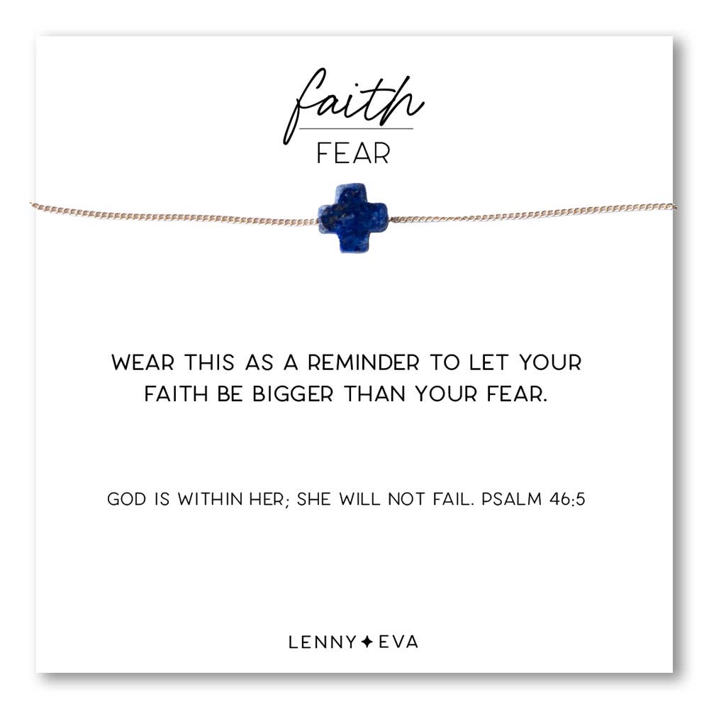 Faith Over Fear Combo: Bracelet-Lapis 3mm