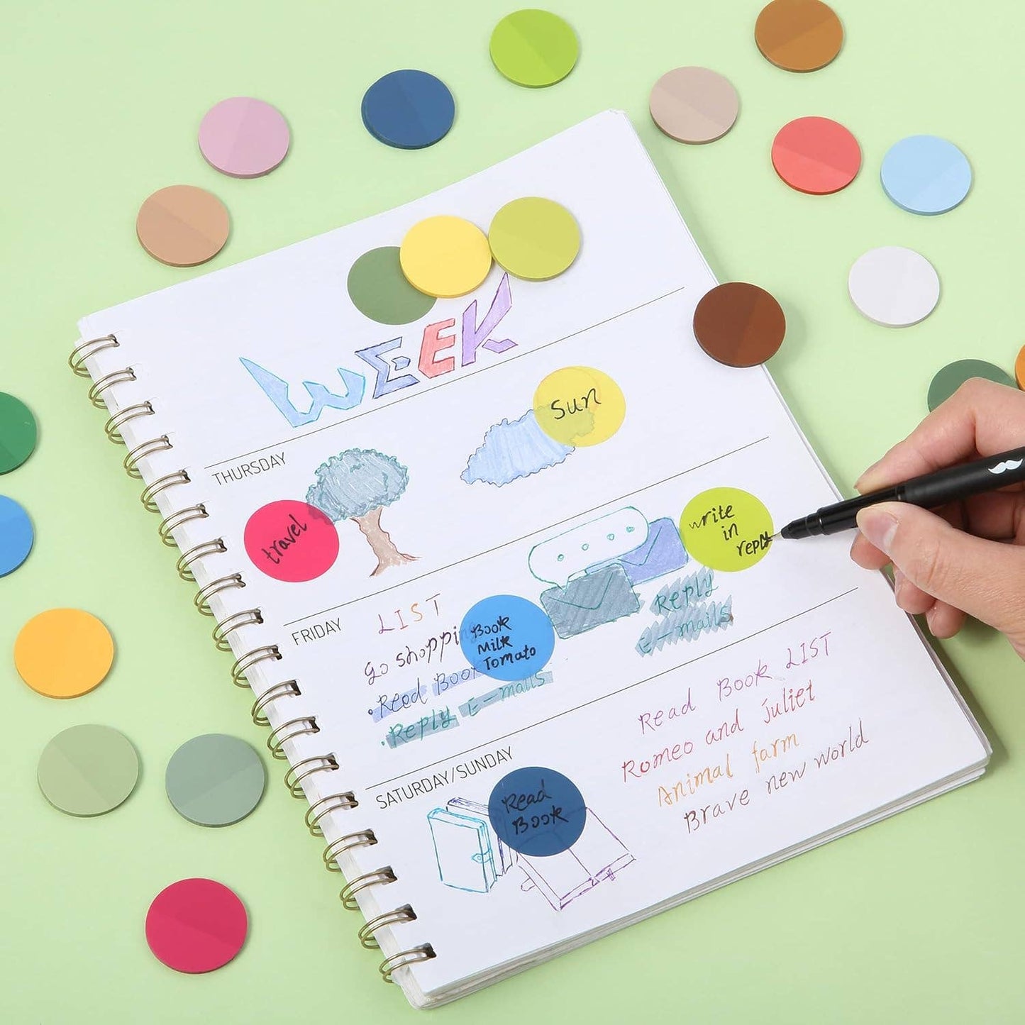 Round Transparent Sticky Notes Set