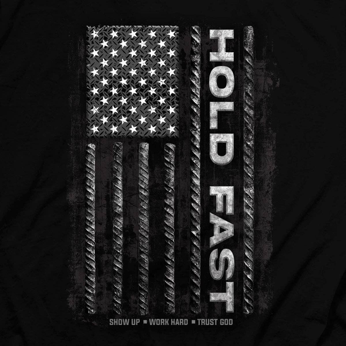 HOLD FAST Men's T-Shirt Rebar Flag: Black