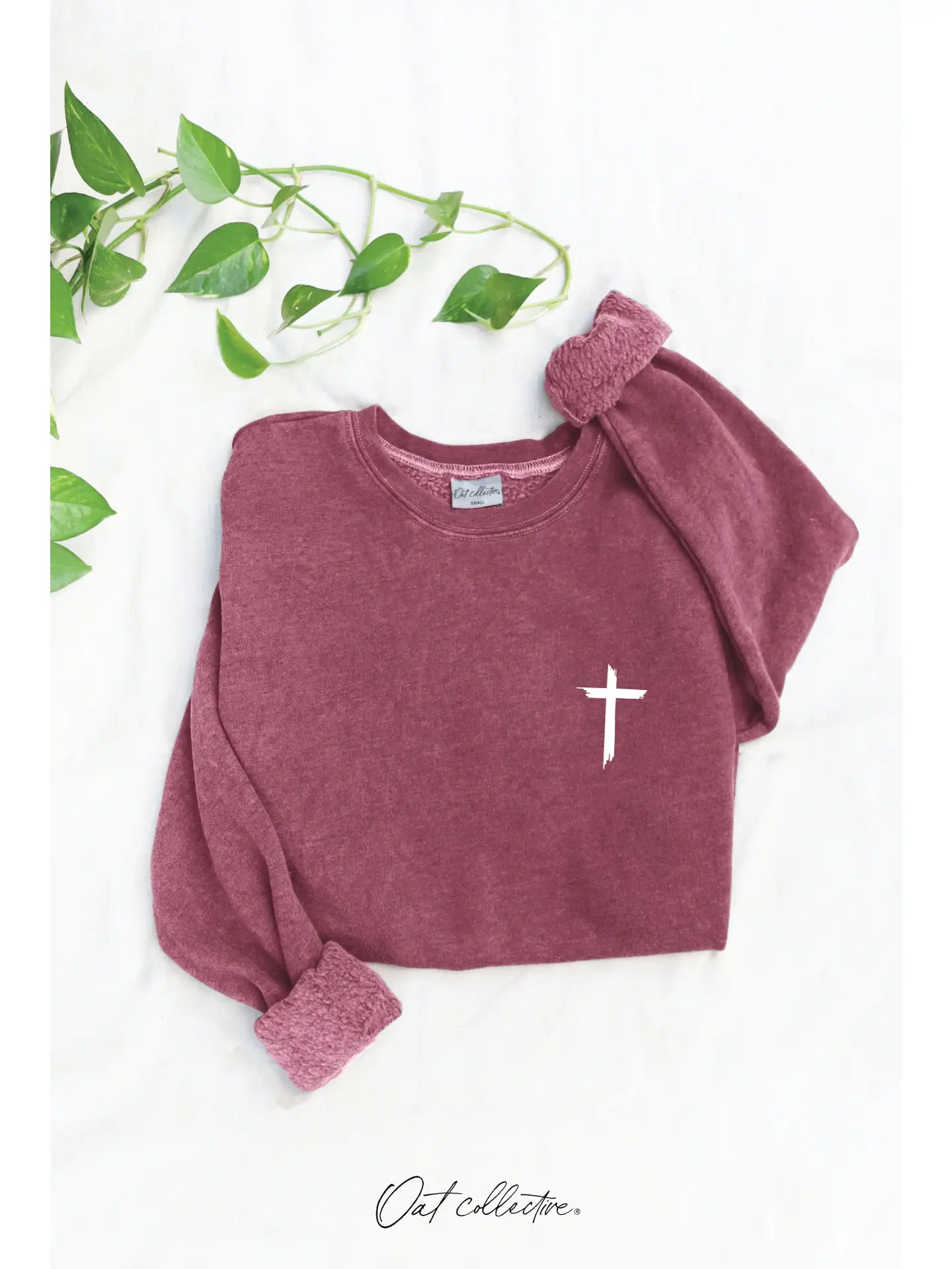 JESUS HAS MY BACK Mineral Graphic Sweatshirt