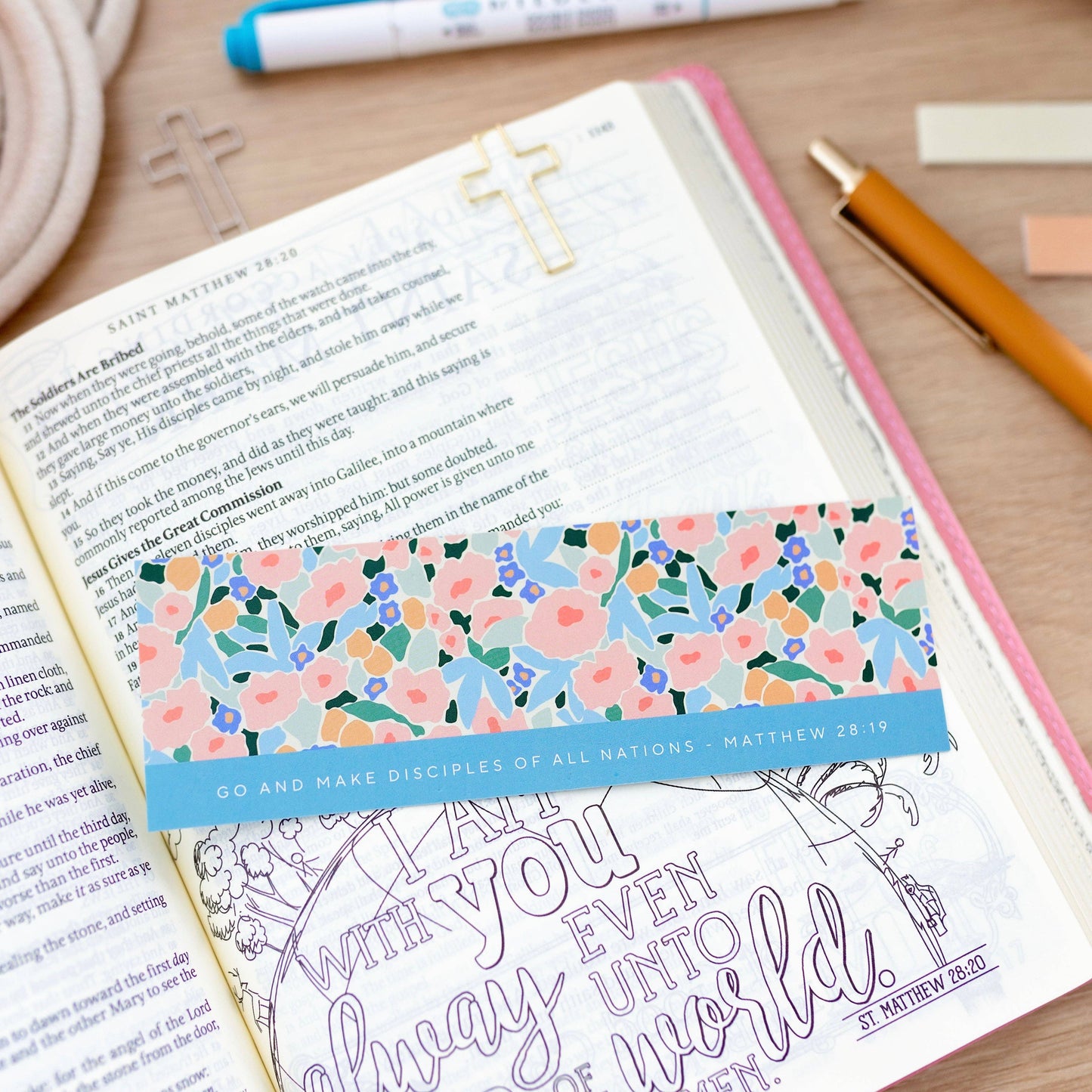Bookmark + Cross Paper Clips: Matthew 28:19