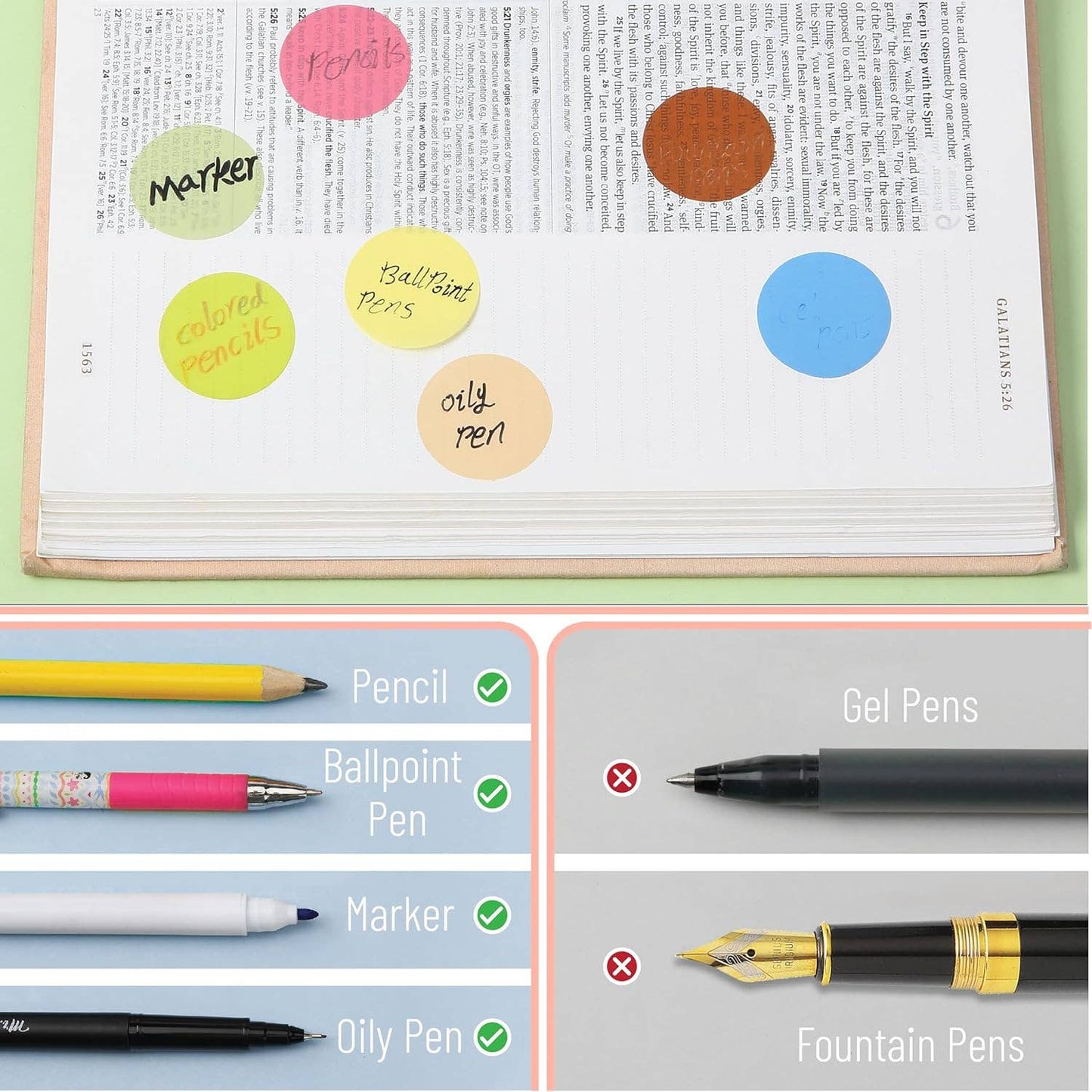 Round Transparent Sticky Notes Set