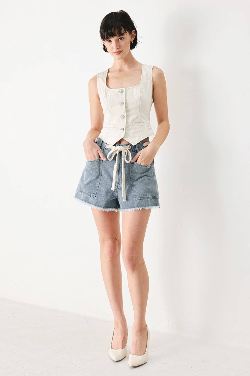 Washed Denim Short
