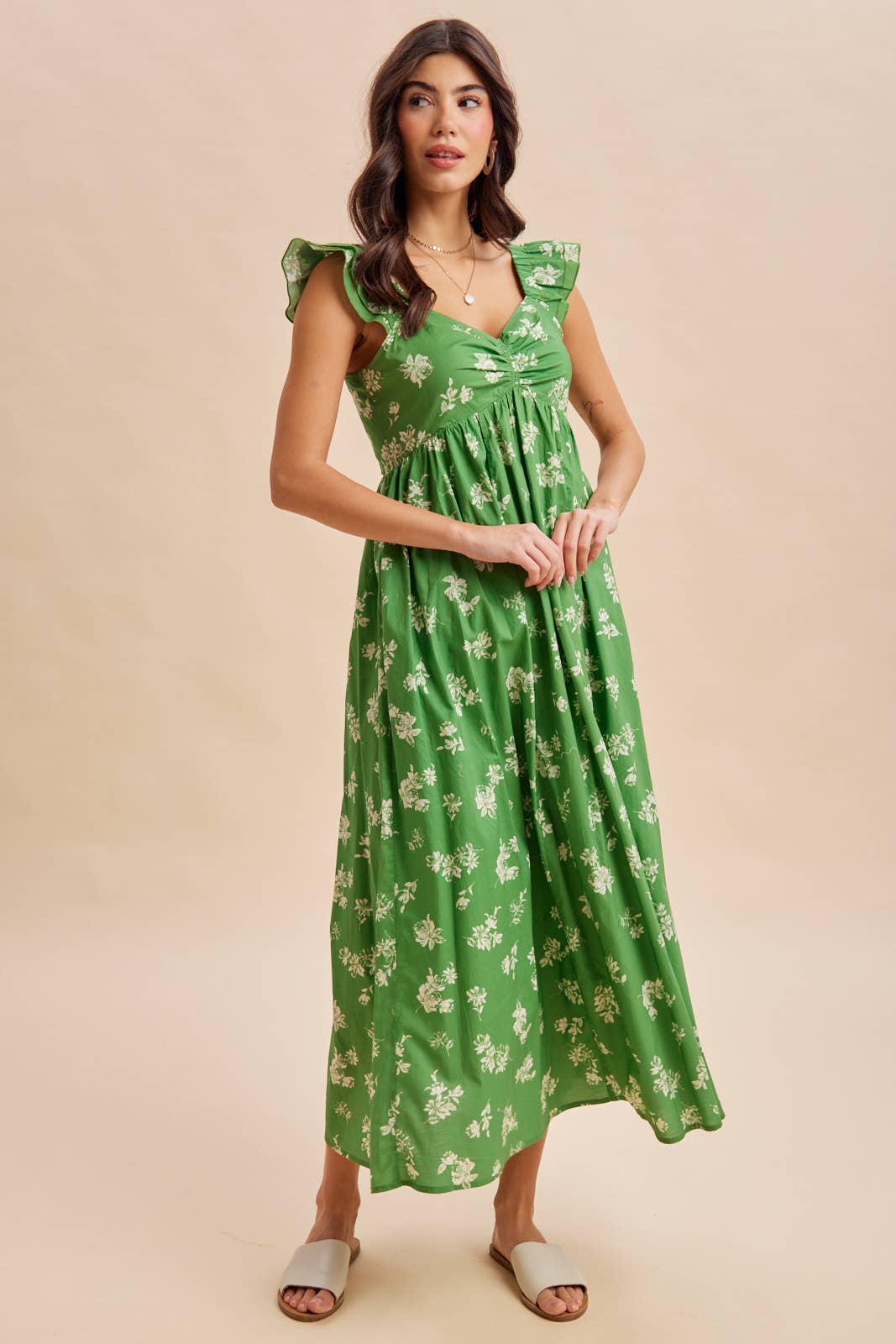 COTTON FLORAL MAXI DRESS