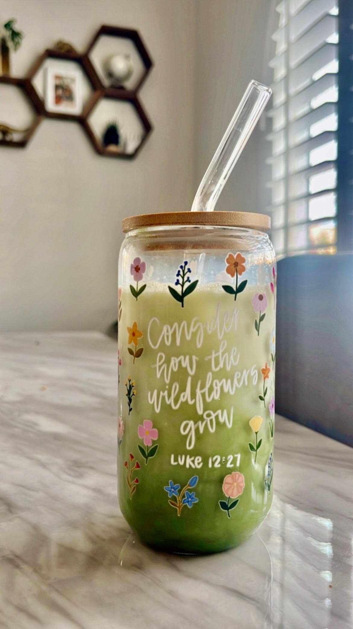 Consider the Wildflowers Glass Cup