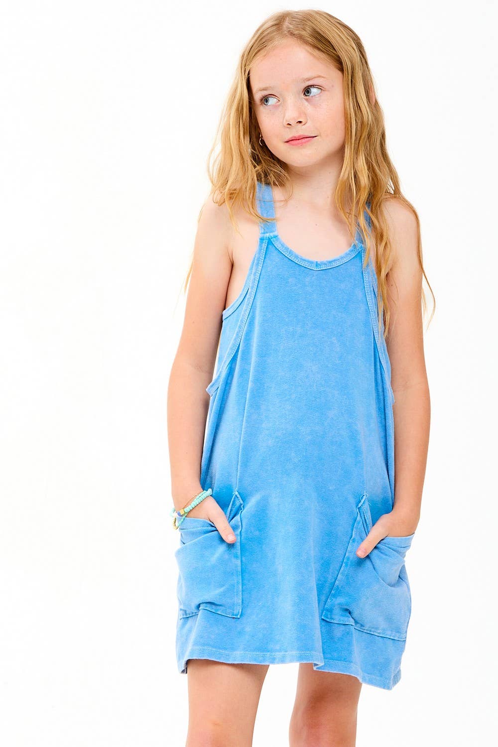 Mineral Washed Dress with Built-in Romper Lining