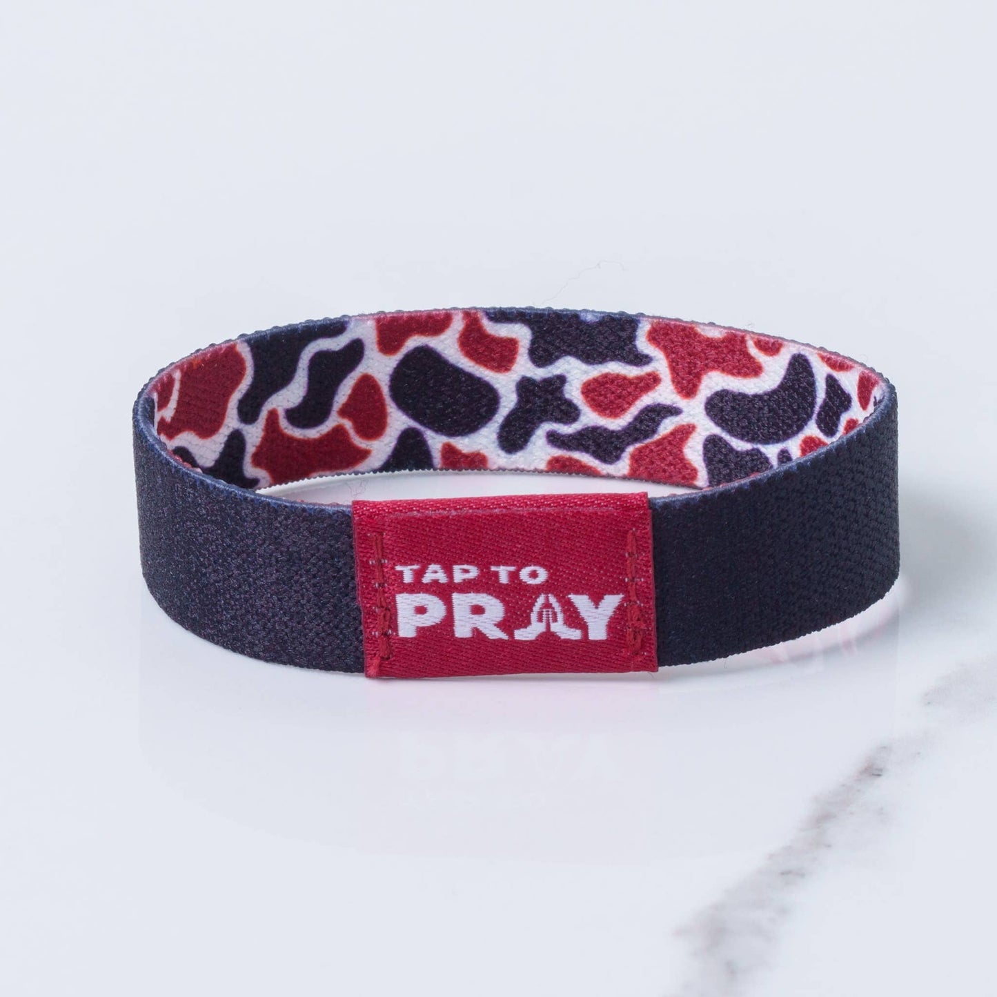 Tap To Pray™ Wristbands - Team Camo - Maroon & Black: Large