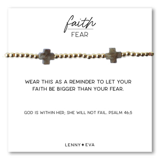 Faith Over Fear Combo: Bracelet-Labradorite Gems