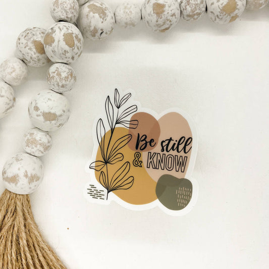 Be Still And Know, Fall Colors Clear Vinyl, Sticker, 3x3 in