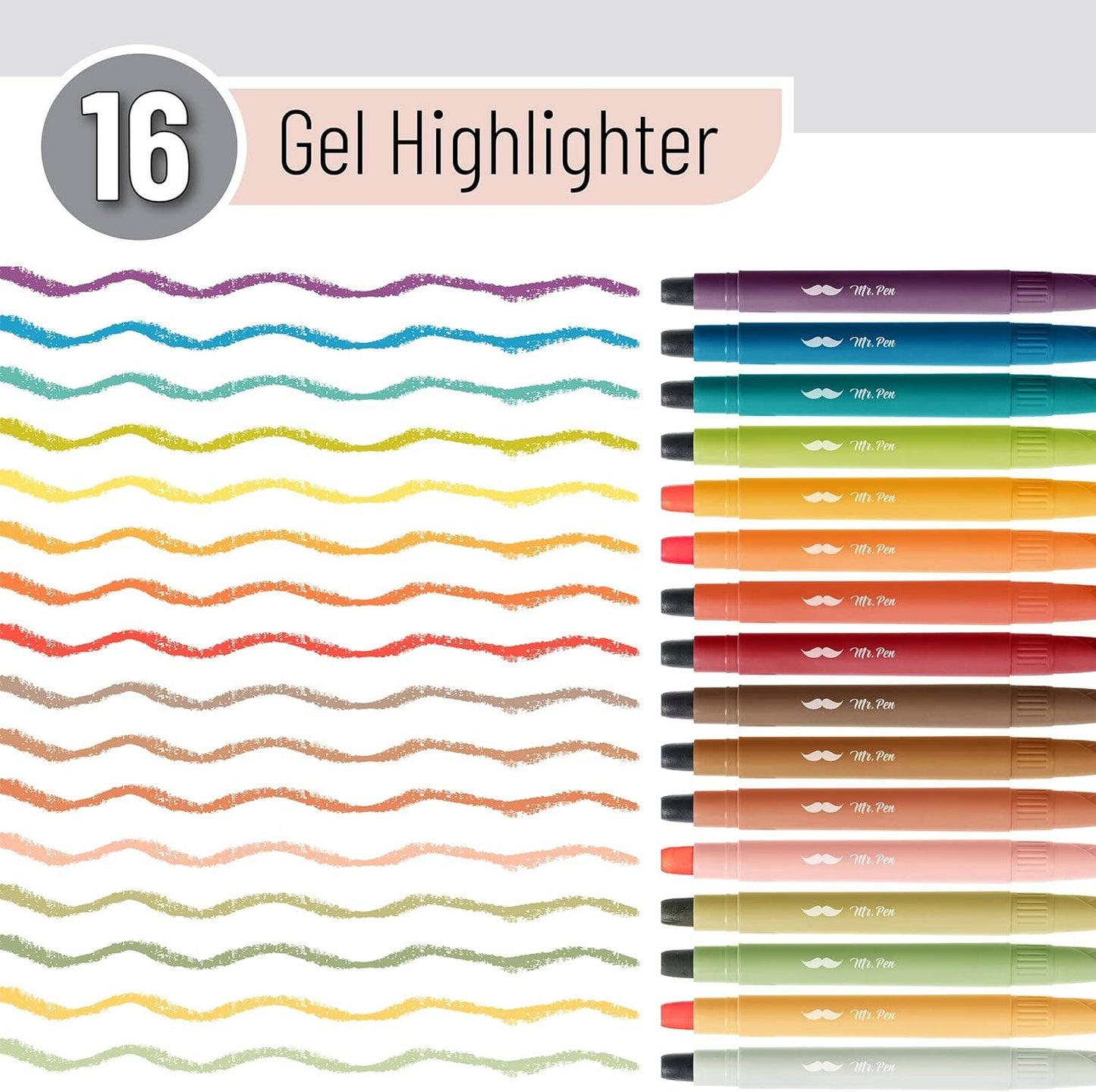 16 Pack Assorted Colors Bible Highlighters, No Bleed