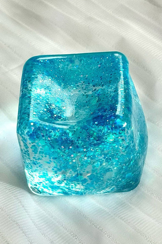 Glitter Shell Stress Relief Squish Ball Toy: Light Blue / One Size
