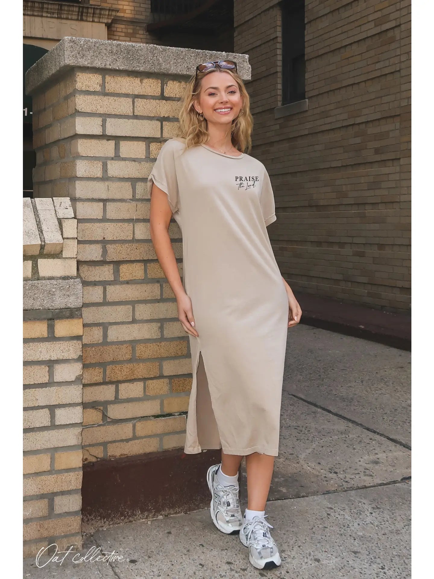 PRAISE THE LORD Mineral Washed Graphic Dress