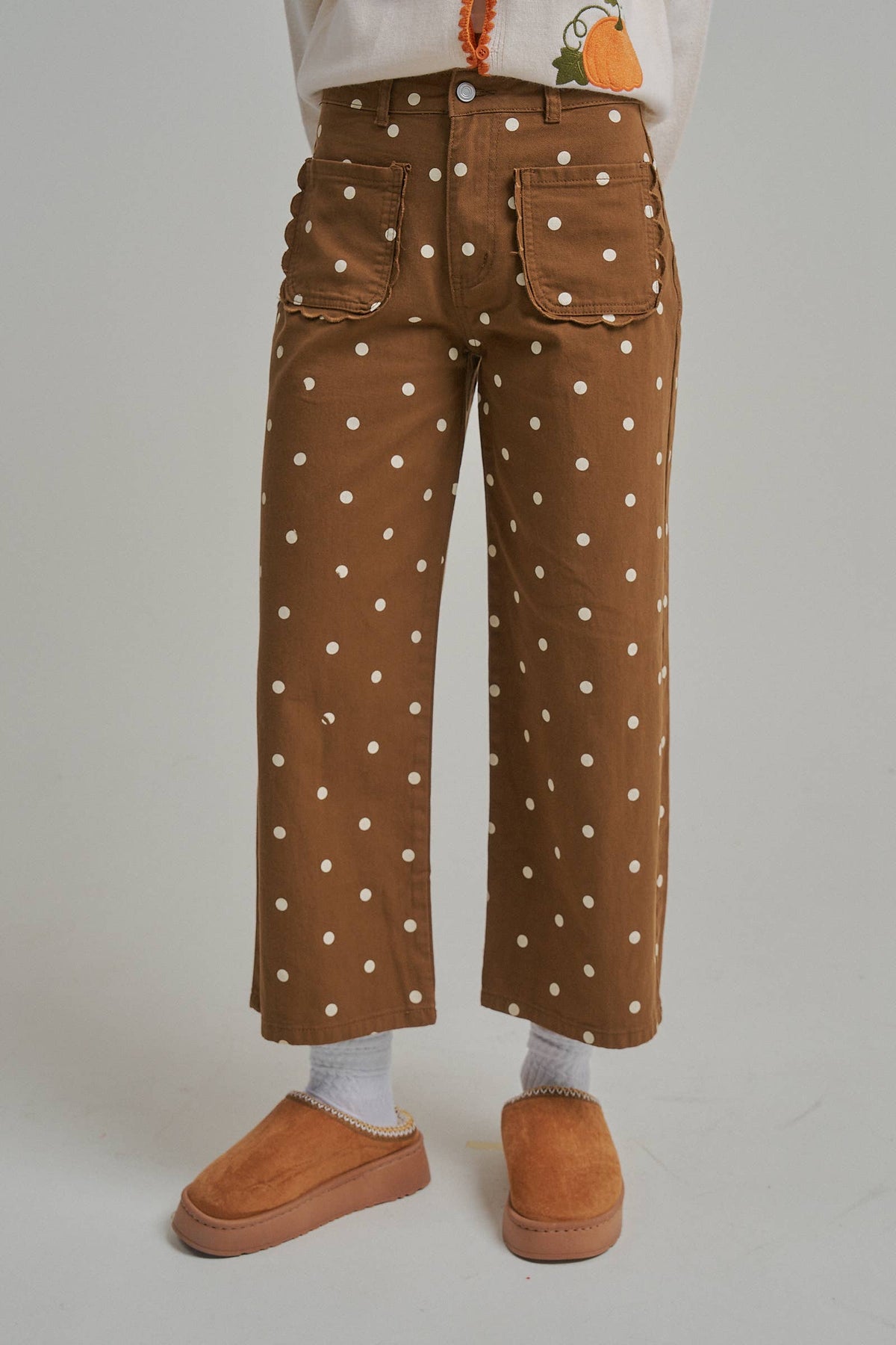 WIDE LEG POLKA DOT PANTS