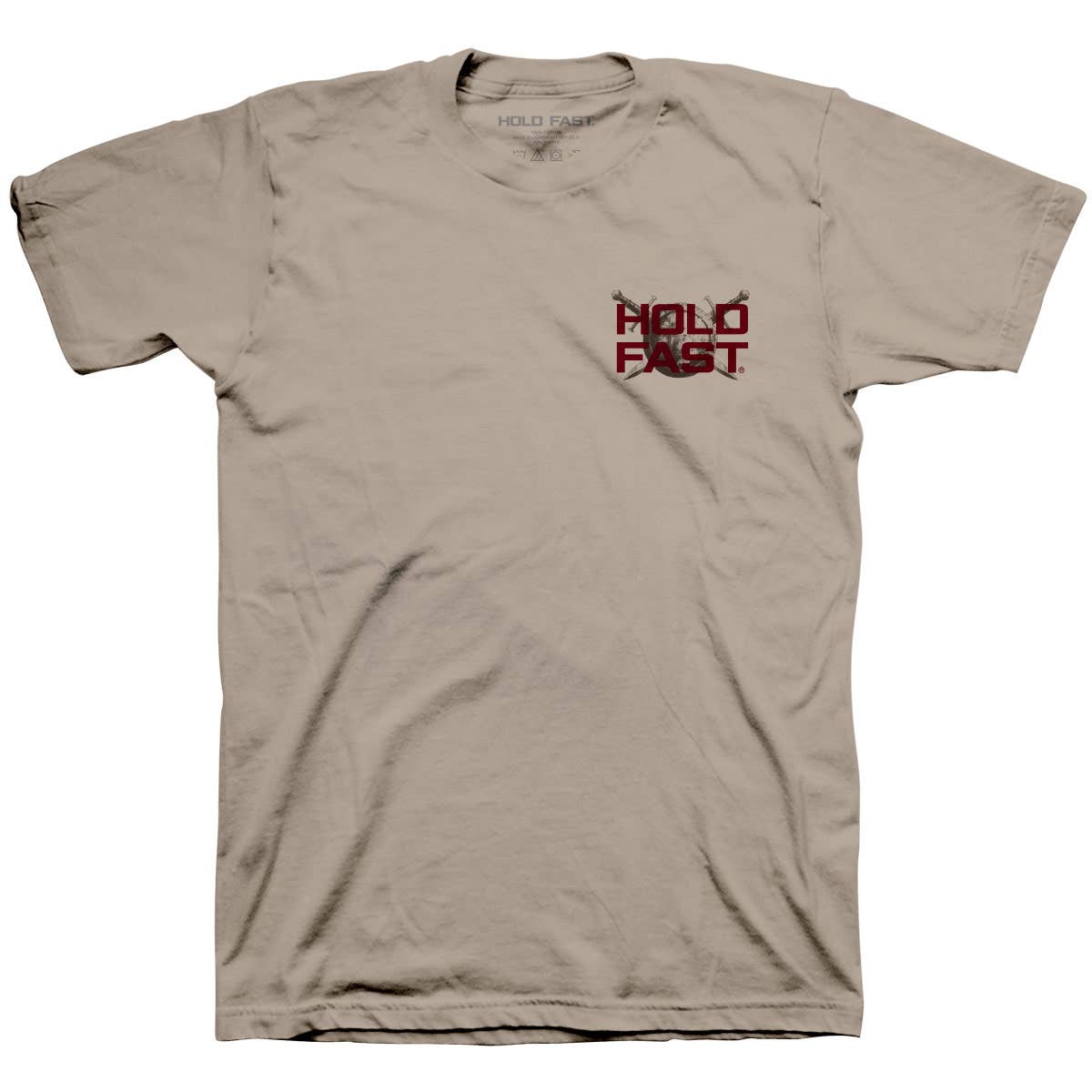 HOLD FAST Mens T-Shirt Fortress Shield: Sand