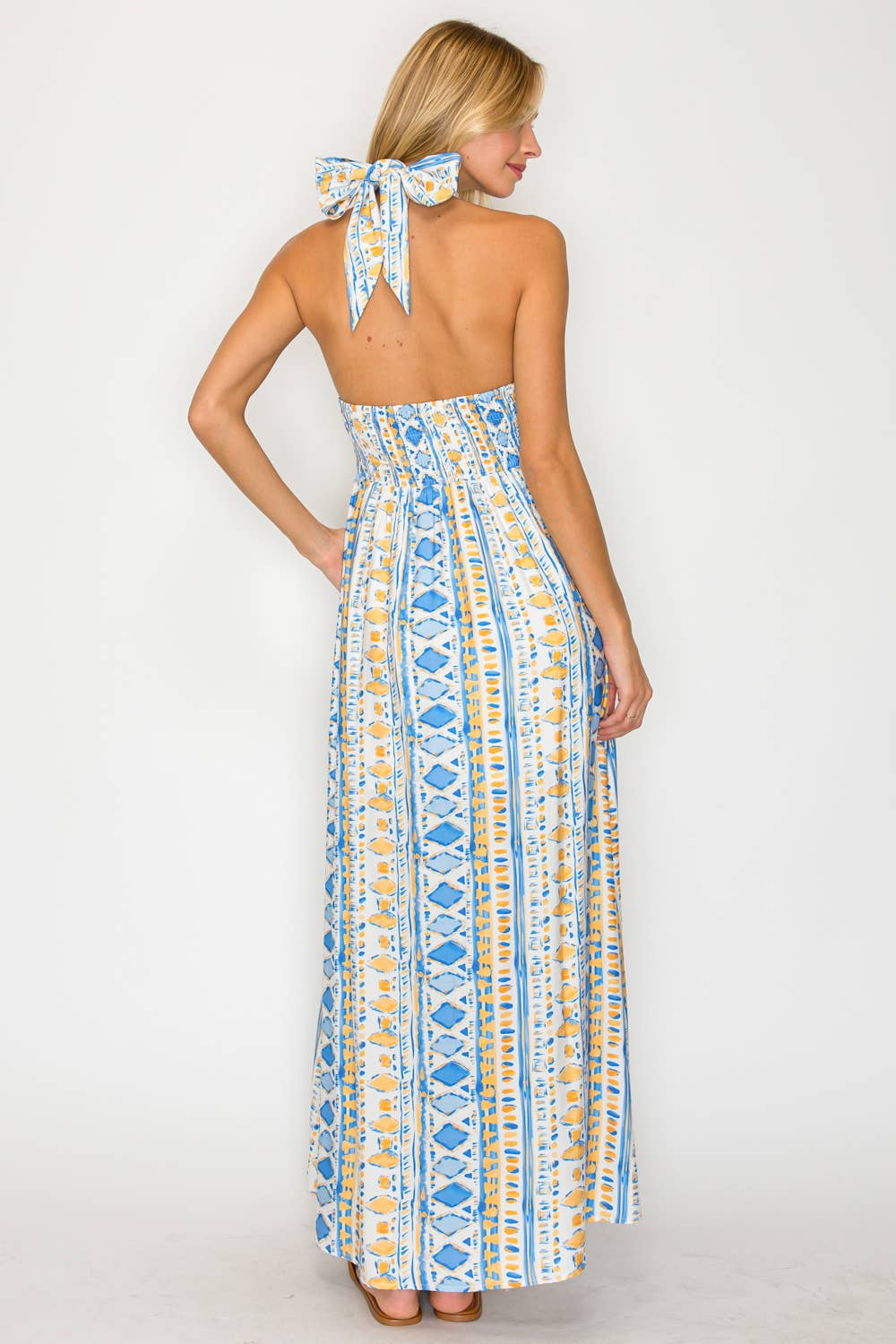 Aegean Rhythm Halter Dress