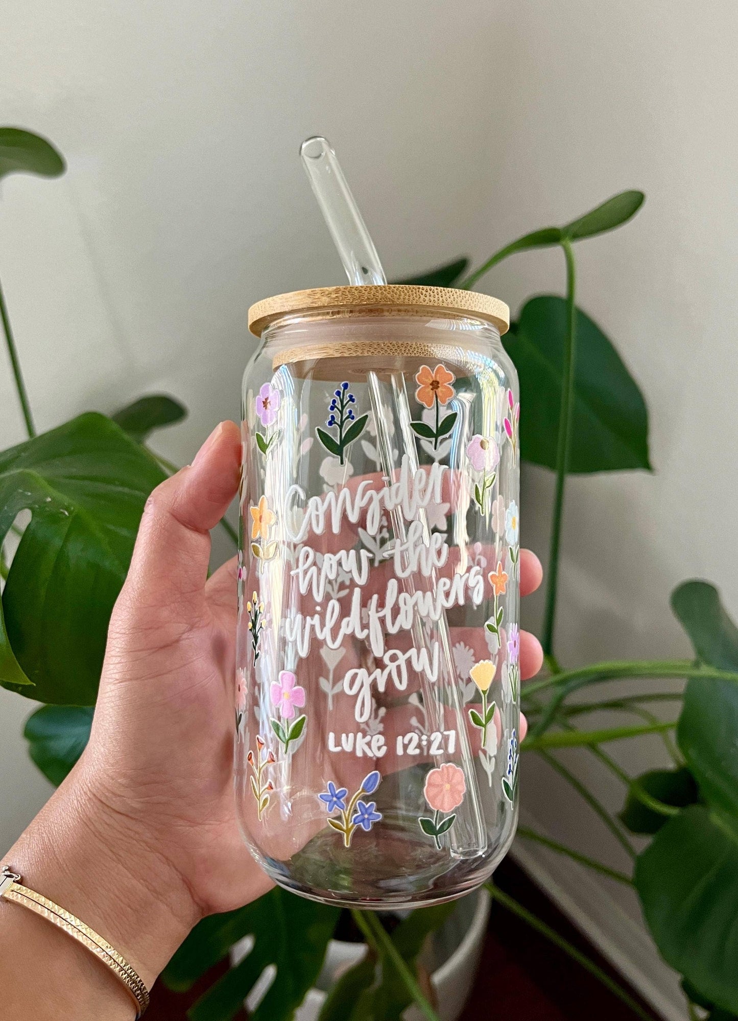 Consider the Wildflowers Glass Cup