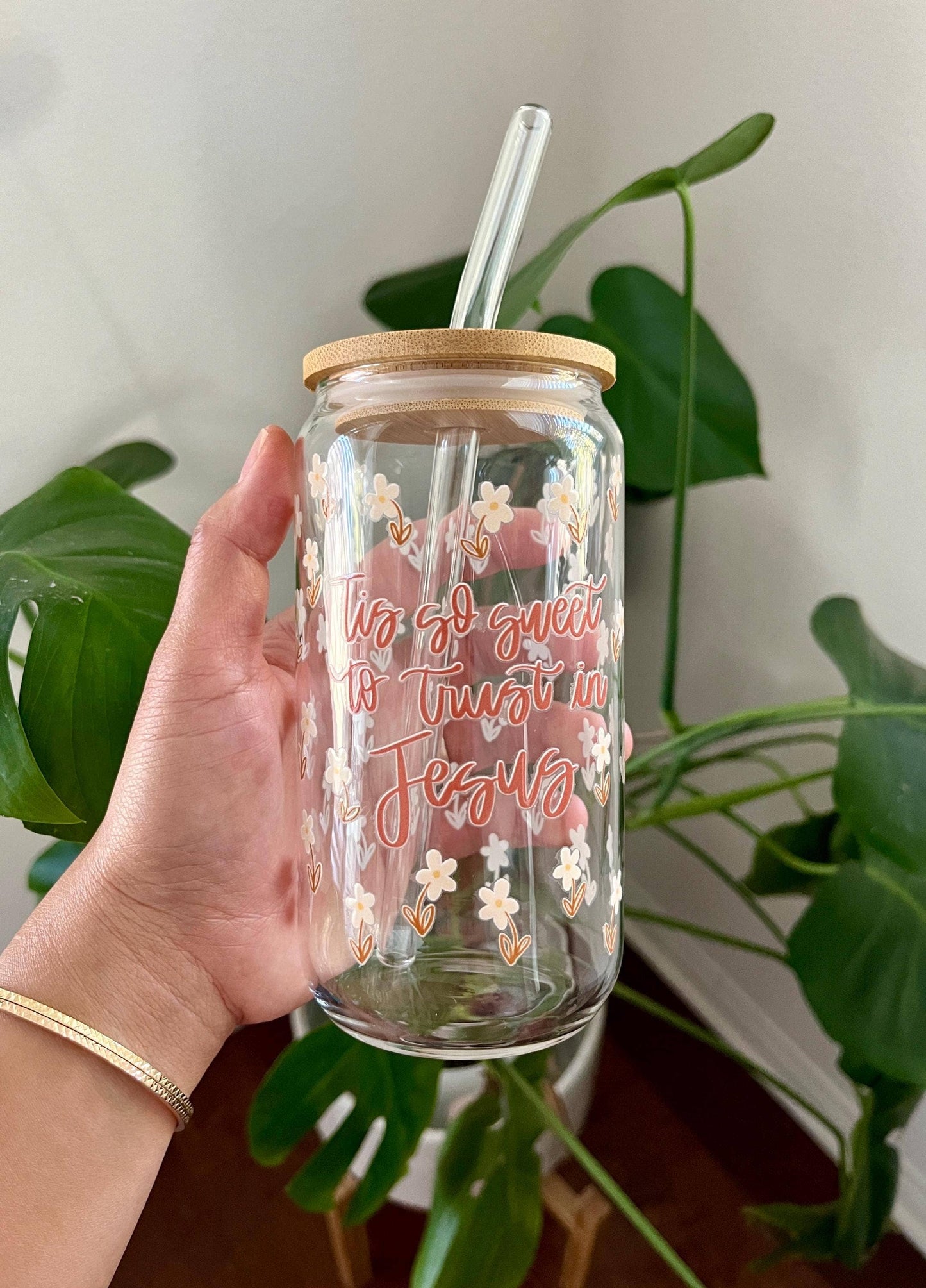 Tis so Sweet to Trust in Jesus Glass Cup