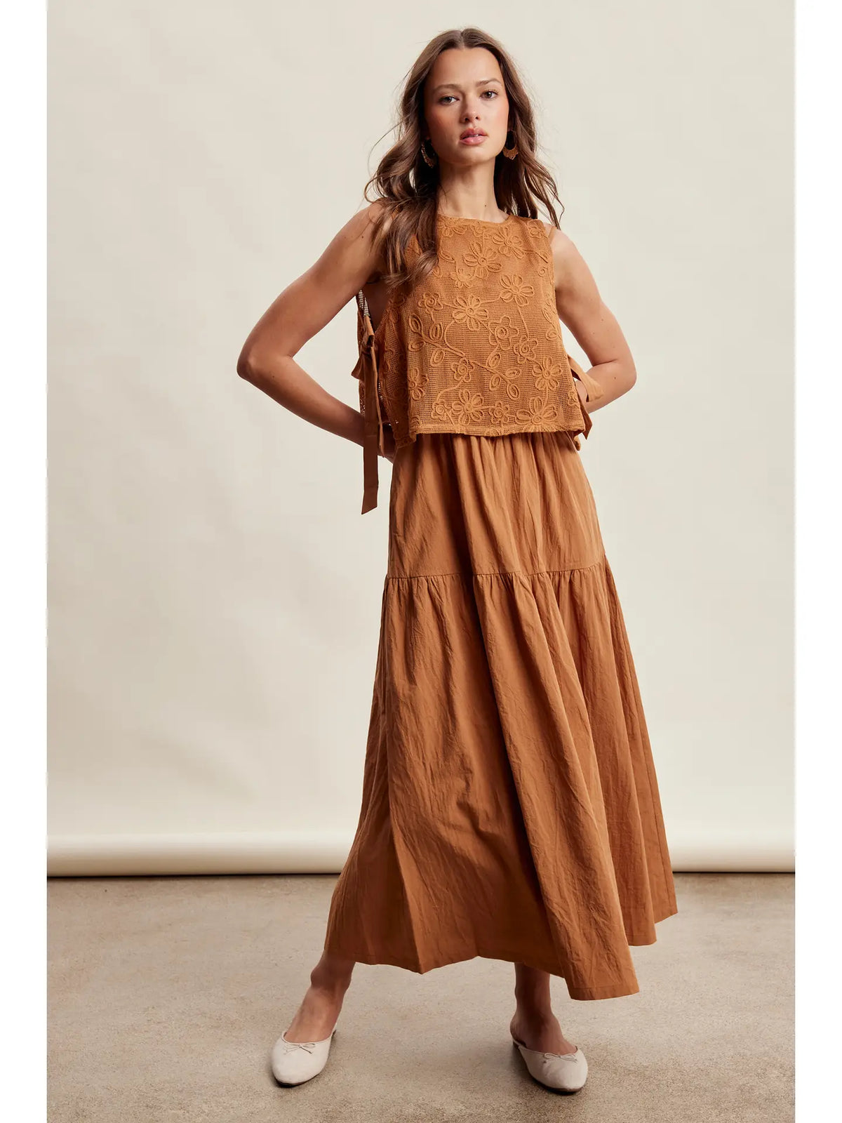 Embroidered Lace Vest & Dress Set