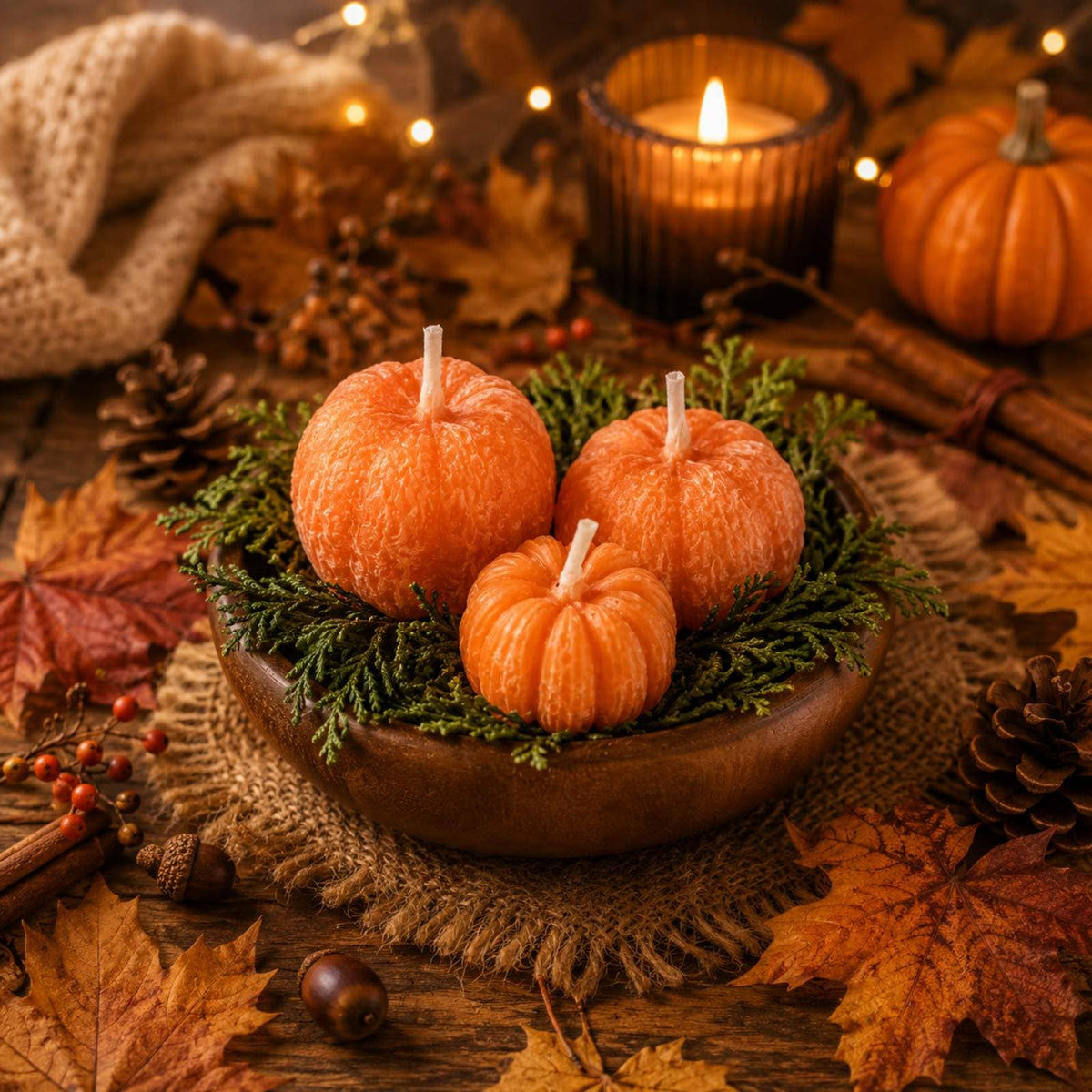 Autumn Pumpkin Candle Bowl