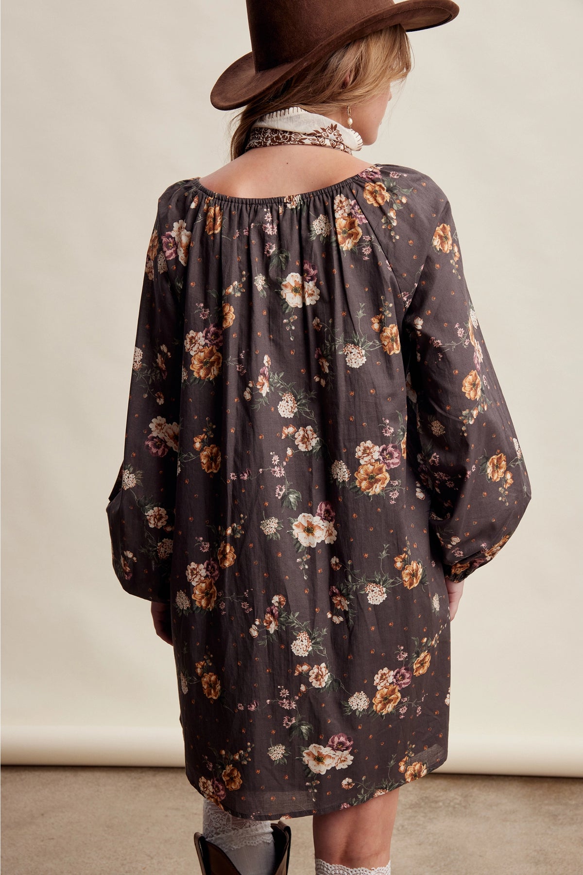 Vintage Floral Smocked Babydoll Dress