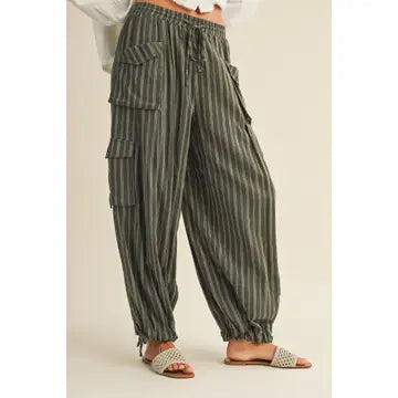Striped Cargo Pants | OLIVE