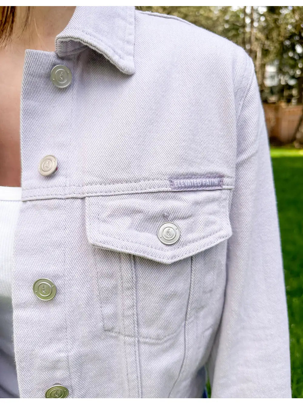 But God Cropped Denim Jacket