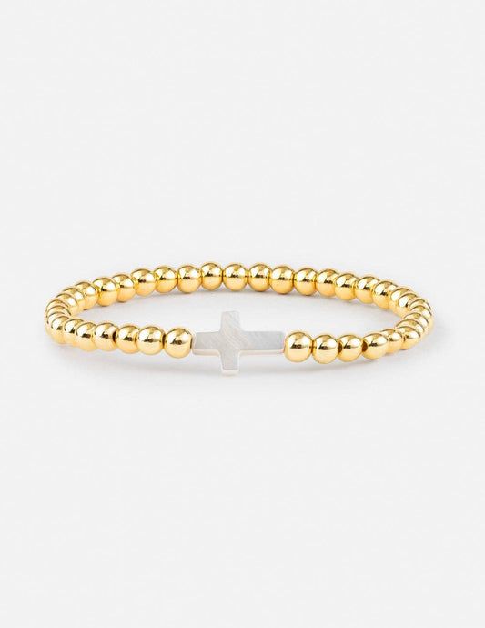 Gold Cross Bracelet: Large