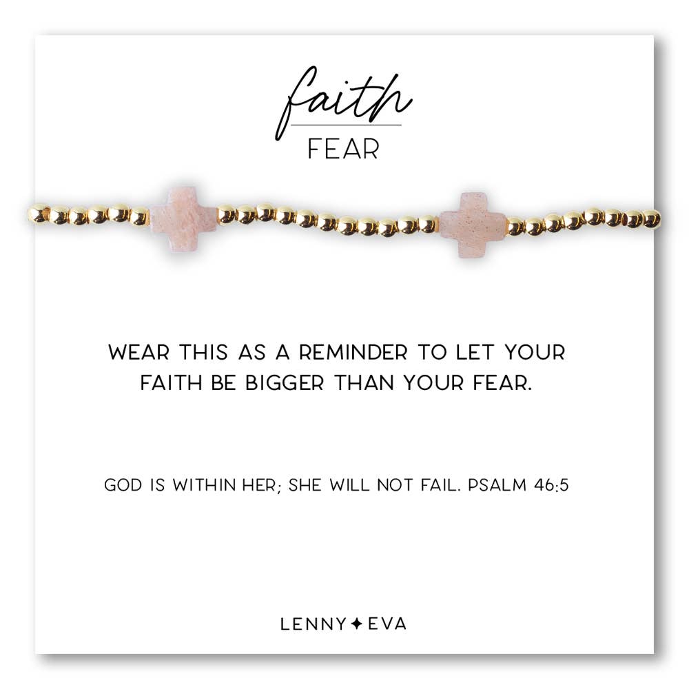 Faith Over Fear Combo: Bracelet-Amazonite 3mm
