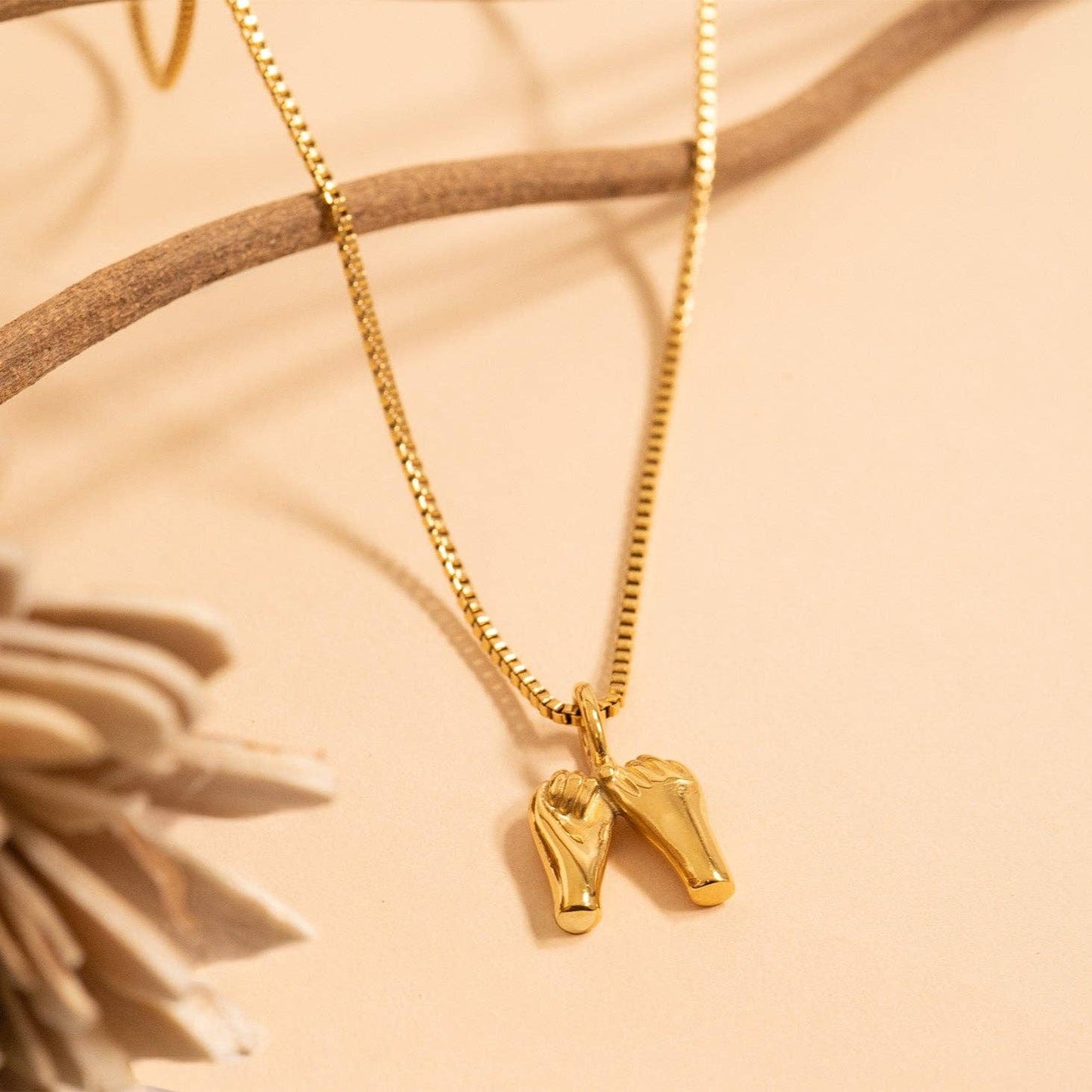 18K Gold PVD Stainless Steel Pinky Promise Charm