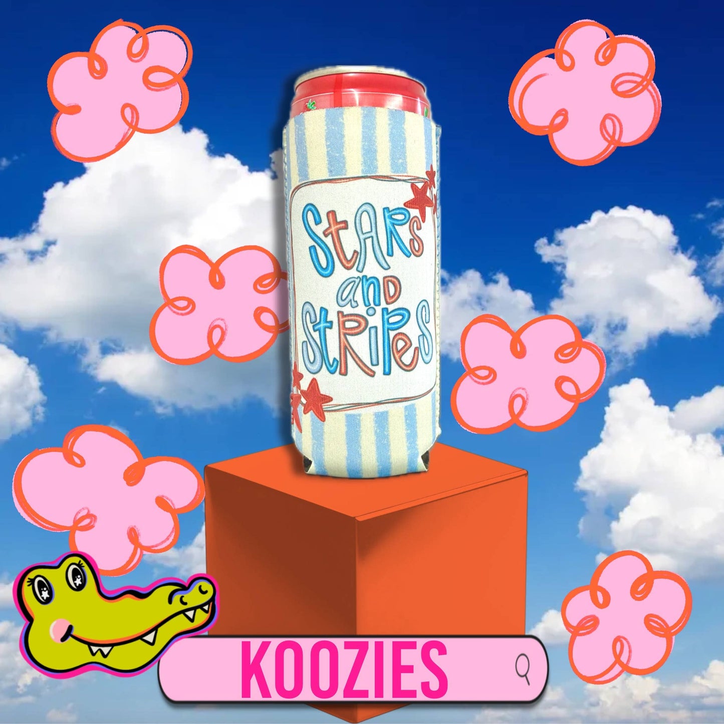 Stars and Stripes patriotic koozie