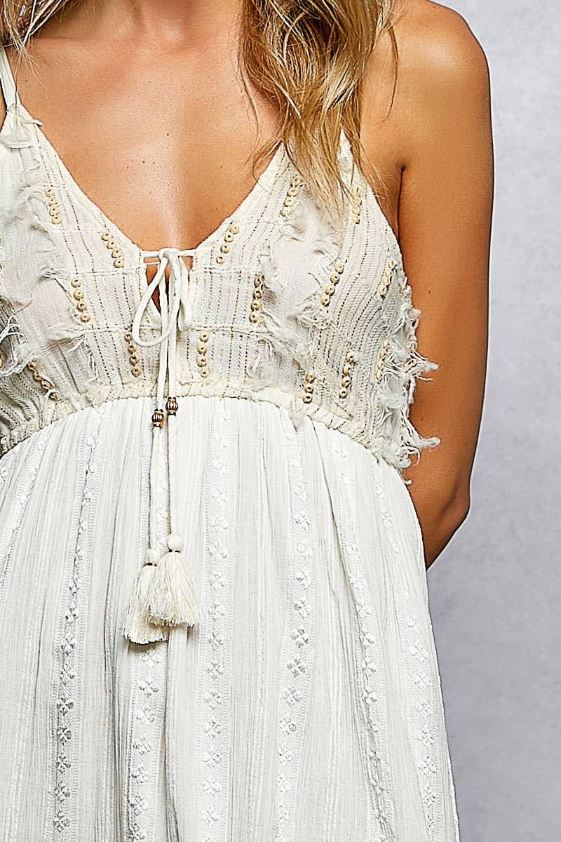 V-Neck Smocked Dress