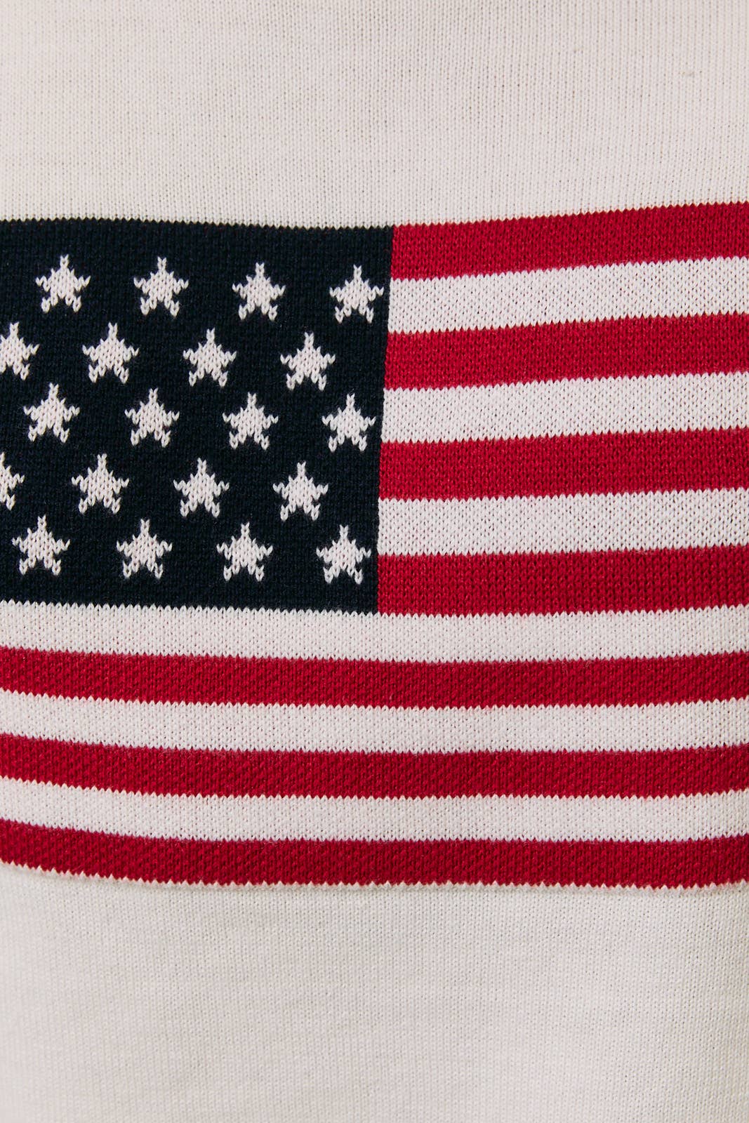 DROP SHOULDER MOCK NECK "USA FLAG" GRAPHIC SWEATER