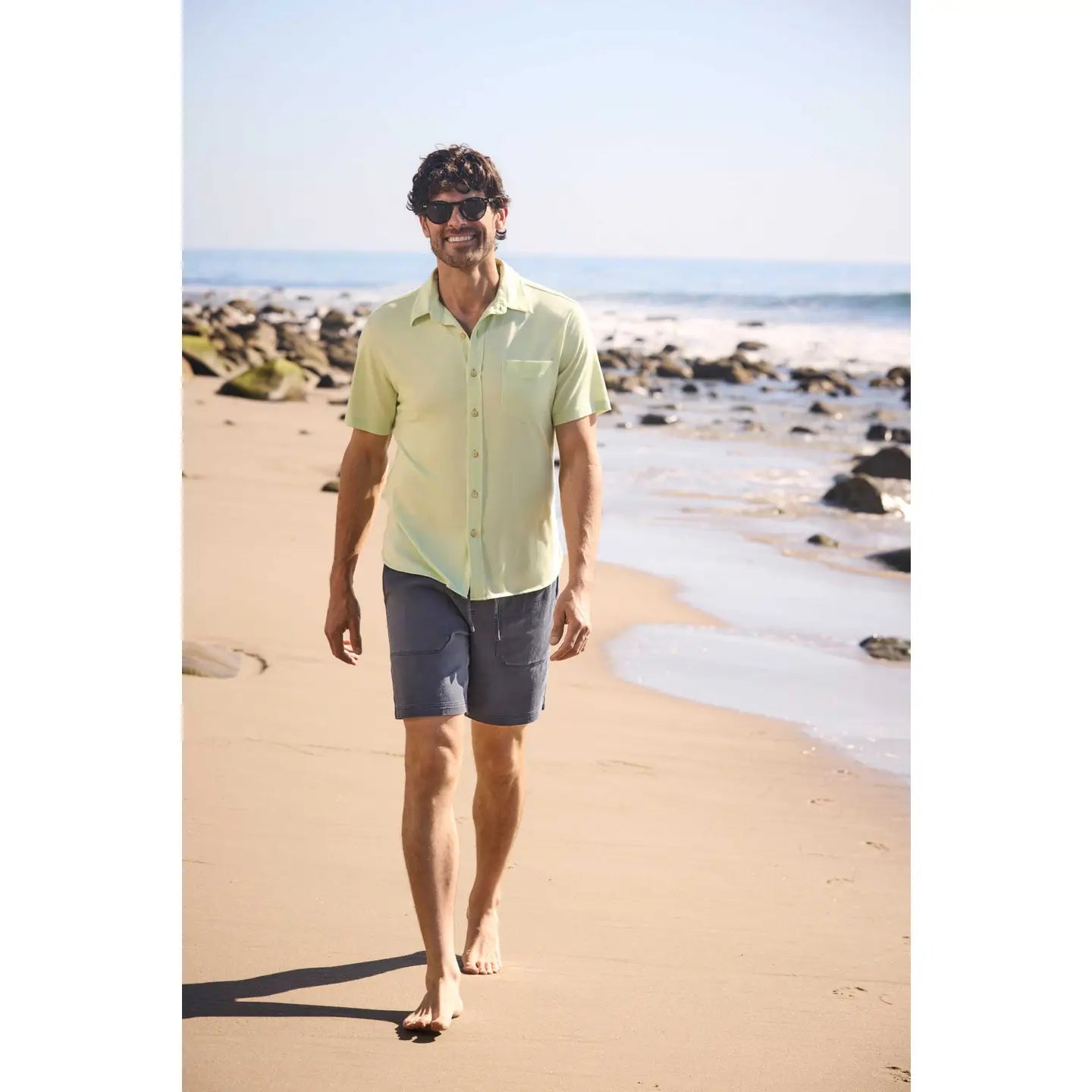 Button Down Collared Knit Shirt