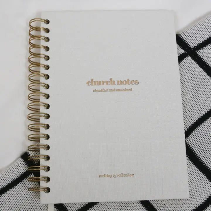 Church Notes Journal - Spiral Linen, Size Large (7 x 10")