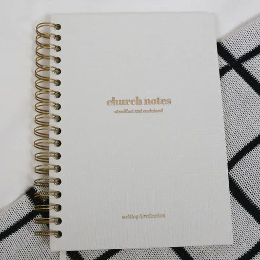 Church Notes Journal - Spiral Linen, Size Large (7 x 10")