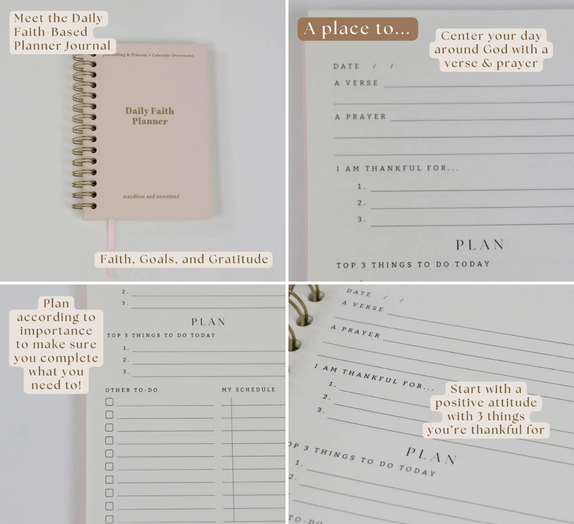 Daily Faith-Based Planner - Devotional Journaling Prompts, Calendar Planning, and Daily Planning
