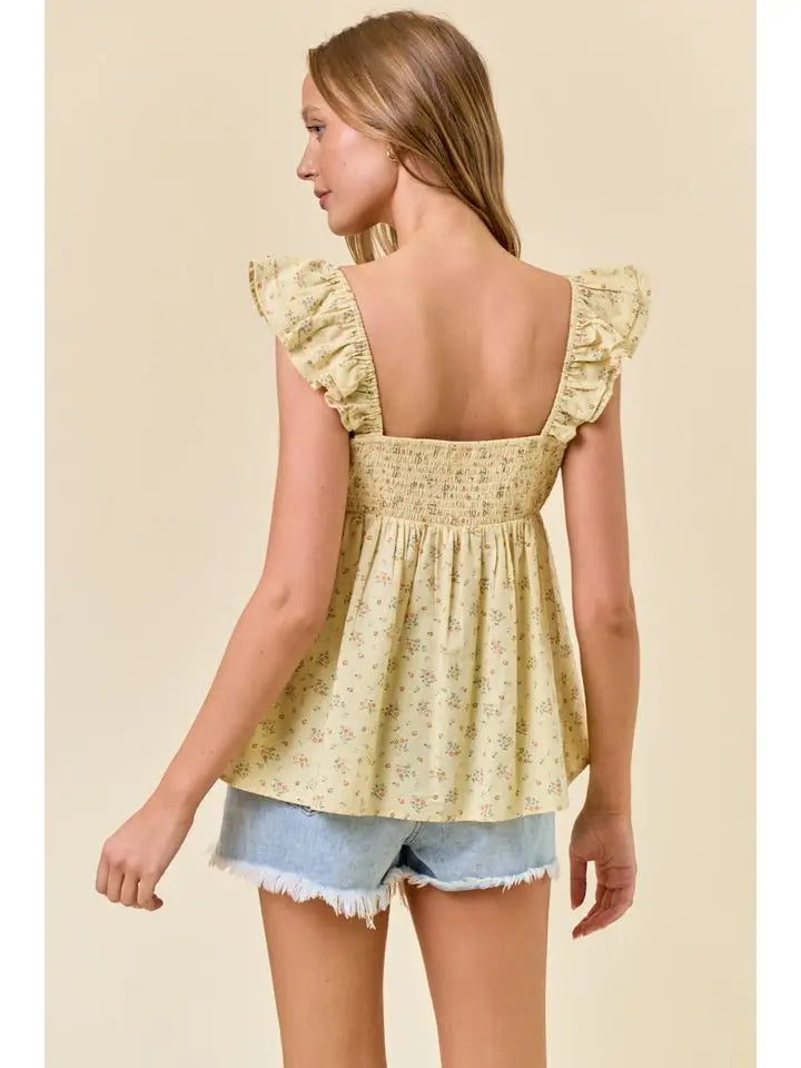 Sweetheart Neckline Ruffled Strap Babydoll Top